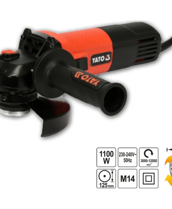 Yato Τροχός 125mm Ρεύματος 1100W με Ρύθμιση Στροφών YT-82101