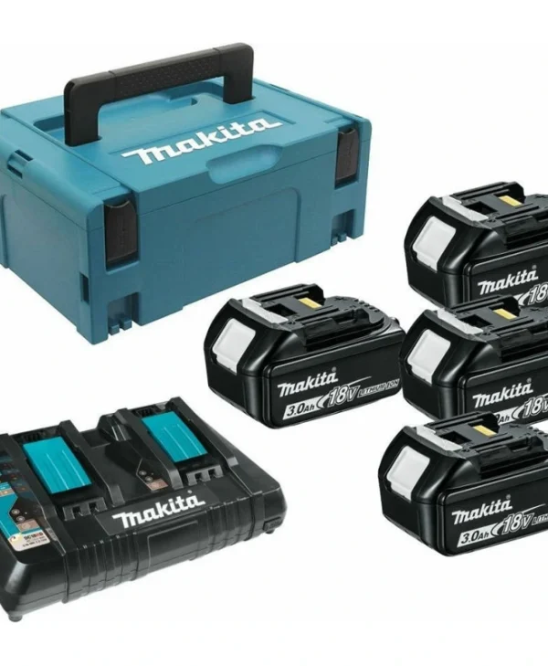 Makita Σετ 4 Μπαταριών Εργαλείου 18V Χωρητικότητας 3Ah με Φορτιστή 197970-3