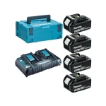Makita Σετ 4 Μπαταριών Εργαλείου 18V Χωρητικότητας 3Ah με Φορτιστή 197970-3 - Image 3