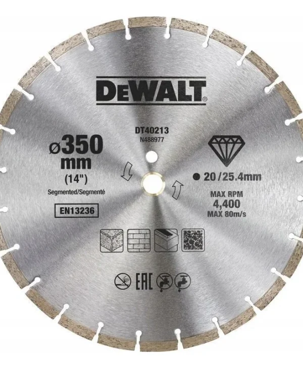 Dewalt Δίσκος Κοπής Δομικών Υλικών 350mm DT40213-QZ