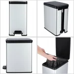 Kadax Bin Slim Bin Κάδος Απορριμμάτων Πλαστικός Ασημί 25lt 213300 - Image 6