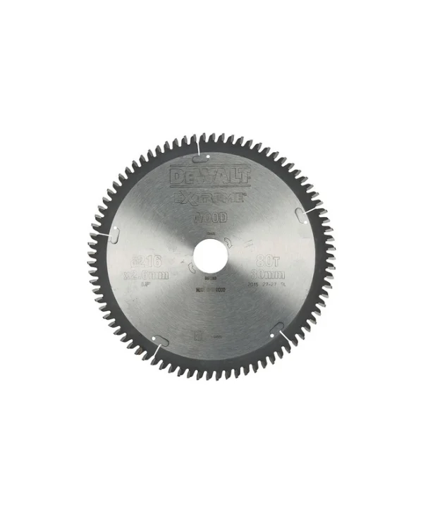 Dewalt Δίσκος Κοπής Ξύλου με 80 Δόντια 216mm BD-DT4286