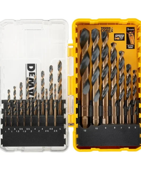 Dewalt Σετ 23 Διαμαντοτρύπανα HSS με Κυλινδρικό Στέλεχος για Μέταλλο BD-DT70729