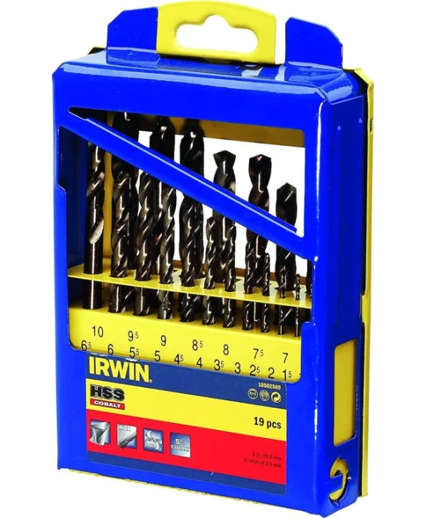 Irwin Σετ 19 Τρυπάνια Κοβαλτίου με Κυλινδρικό Στέλεχος για Μέταλλο 01-2569
