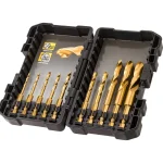 Dewalt Σετ 10 HSS-TiN Τρυπάνια Τιτανίου με Εξάγωνο Στέλεχος για Μέταλλο DT50050-QZ
