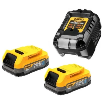 Dewalt Σετ 2 Μπαταριών Εργαλείου Λιθίου 18V Χωρητικότητας 2Ah με Φορτιστή Powerstack DCB1102E2-QW