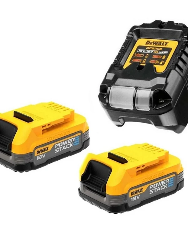 Dewalt Σετ 2 Μπαταριών Εργαλείου Λιθίου 18V Χωρητικότητας 2Ah με Φορτιστή Powerstack DCB1102E2-QW