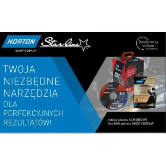 Norton Starline Disc 125mmx1.0/100pcs Bucket + Non-woven Abrasive Disc 66252850595