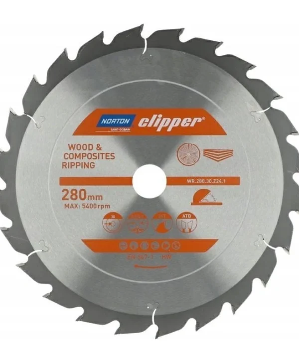 Norton Norton Δίσκος Κοπής Ξύλου με 24 Δόντια 280mm 70184608070