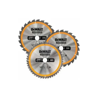 Dewalt Δίσκος Κοπής Ξύλου 250mm 3τμχ BD-DT1963