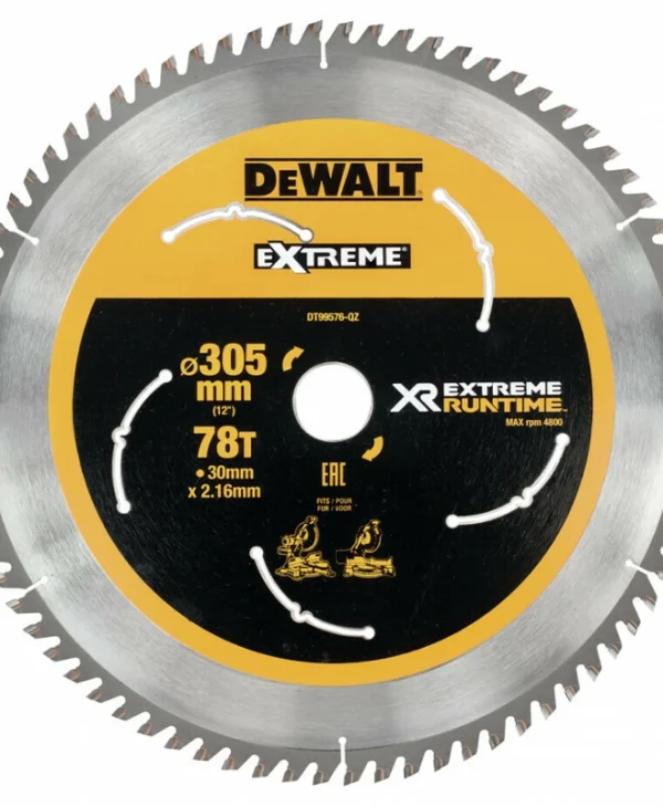 Dewalt Δίσκος Κοπής Ξύλου με 78 Δόντια 305mm DT99576-QZ