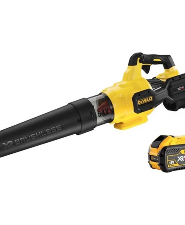 Dewalt Φυσητήρας / Απορροφητήρας Χειρός 54V με 1 Μπαταρία 9Ah & Ρύθμιση Έντασης με Μέγιστη Ταχύτητα Αέρα 200km/h DCMBA572X1-QW