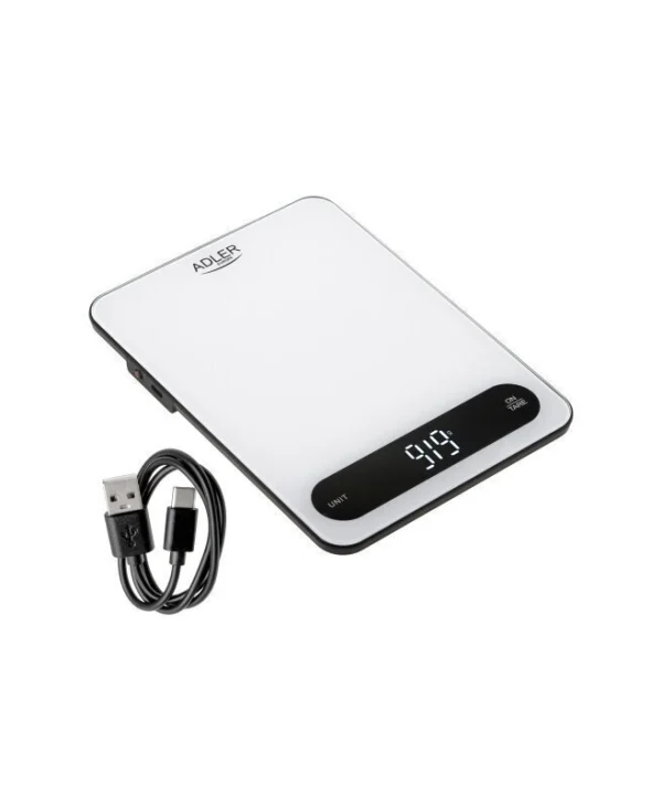 Adler Ψηφιακή Ζυγαριά Κουζίνας 1gr/10kg Λευκή AD 3177wb
