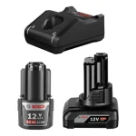 Bosch Σετ 2 Μπαταριών Εργαλείου Λιθίου 12V Χωρητικότητας 2Ah με Φορτιστή GAL 12V-40 1600A01NC9 - Image 2
