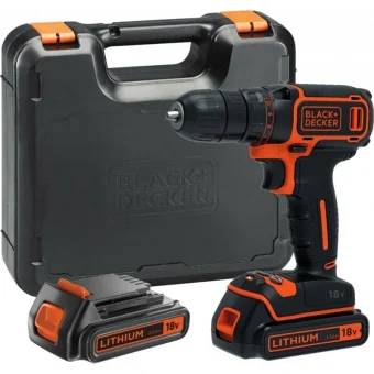 Black & Decker Δραπανοκατσάβιδο Μπαταρίας 18V 2x1.5Ah BDCDD186KB-QW