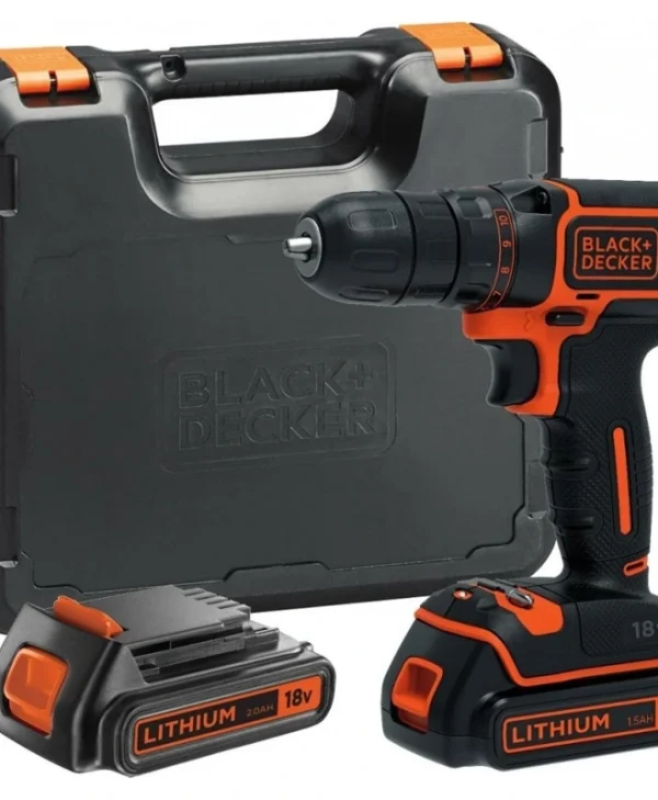 Black & Decker Δραπανοκατσάβιδο Μπαταρίας 18V 2x1.5Ah BDCDD186KB-QW