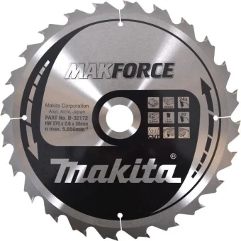 Makita Makforce Δίσκος Κοπής Ξύλου 270mm B-32172