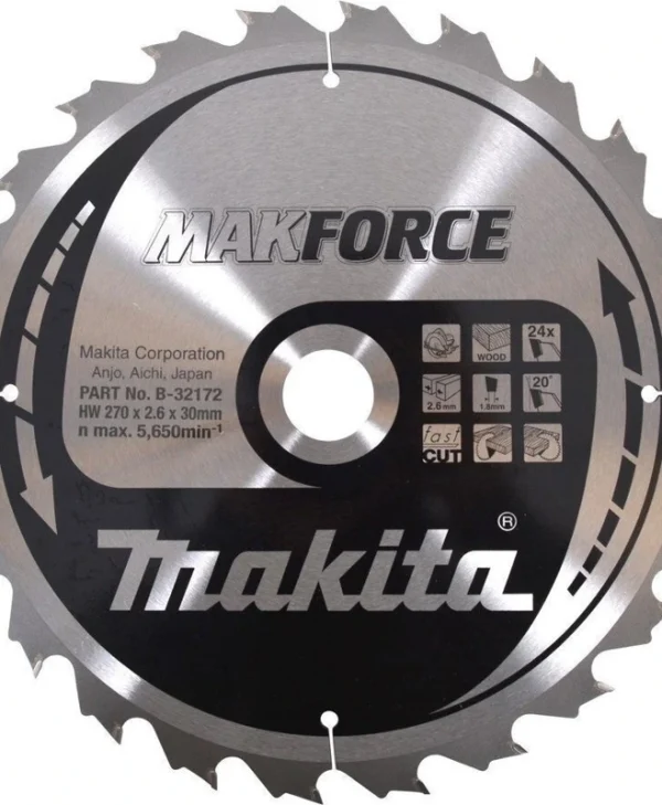 Makita Makforce Δίσκος Κοπής Ξύλου 270mm B-32172