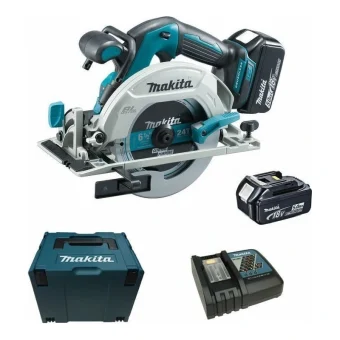 Makita Δισκοπρίονο 18V 2x5Ah με Ρύθμιση Ταχύτητας και με Σύστημα Αναρρόφησης DHS680RTJ