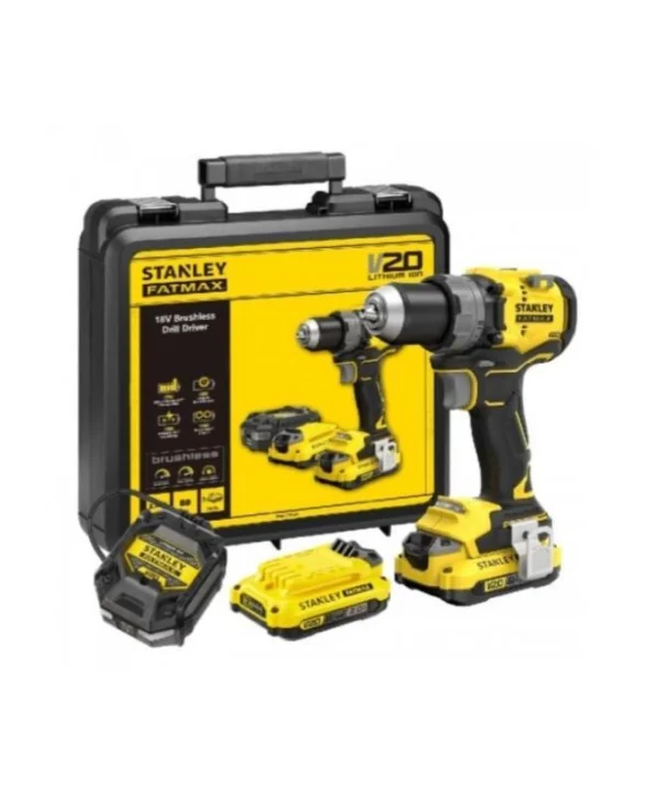 Stanley Κρουστικό Δραπανοκατσάβιδο Μπαταρίας Brushless 18V 2x2Ah SFMCD725D2K-QW