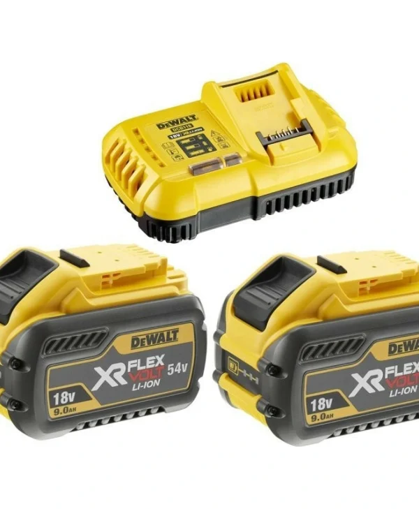 Dewalt Σετ 2 Μπαταριών Εργαλείου Λιθίου 54V Χωρητικότητας 9Ah με Φορτιστή Flexvolt DCB118X2-QW