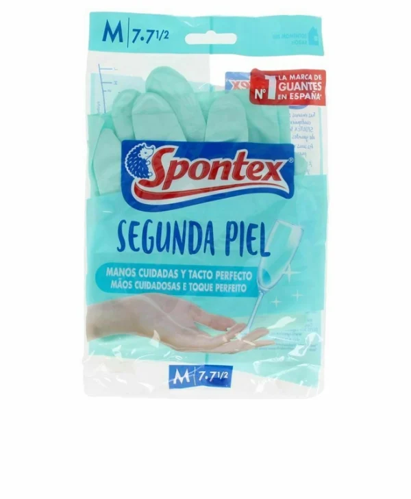 Spontex Ζεύγος Γαντιών Καθαριότητας Second Skin Πλαστικά Medium Πράσινα 12452167