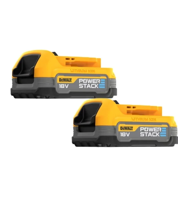 DEWALT Σετ 2 Μπαταριών Εργαλείου Λιθίου 18V με Χωρητικότητα 1.7Ah Powerstack DCBP034E2-XJ