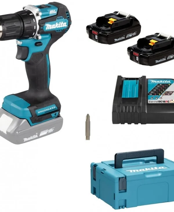 Makita Δραπανοκατσάβιδο Μπαταρίας 18V 2x2Ah DDF487RAJ