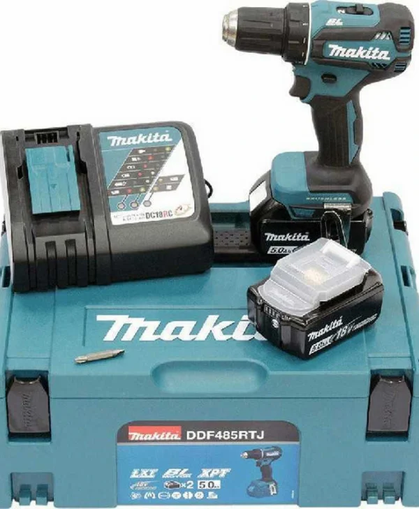 Makita Δραπανοκατσάβιδο Μπαταρίας Brushless 18V 1x5Ah DDF485RTJ