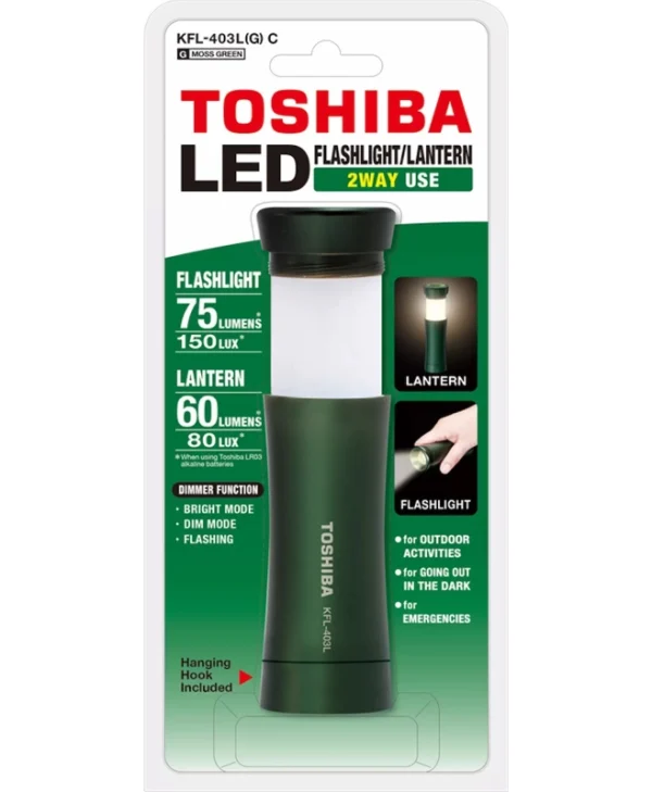Toshiba Φακός LED Διπλής Λειτουργίας με Μέγιστη Φωτεινότητα 75lm KFL-403L(G)