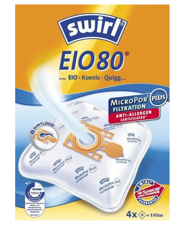 Swirl EIO 80 Plus Σακούλες Σκούπας 4τμχ Universal 179350