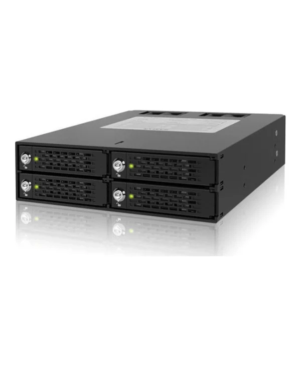 Icy Dock ToughArmor Rugged Full Metal 4 Bay 2.5 Inch SATA/SAS HDD And SDD Backplane Cage with locking Trays for External 5.25 Inch Bay Μαύρο MB994SK-1B