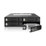 Icy Dock ToughArmor Rugged Full Metal 4 Bay 2.5 Inch SATA/SAS HDD And SDD Backplane Cage with locking Trays for External 5.25 Inch Bay Μαύρο MB994SK-1B - Image 4