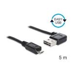 DeLock Angle (90°) USB 2.0 to micro USB Cable Μαύρο 5m (83385)