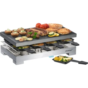 Steba Επιτραπέζια Ηλεκτρική Ψησταριά Raclette Αυλακωτής Πλάκας 1200W με Ρυθμιζόμενο Θερμοστάτη 40.5x24εκ. 636800