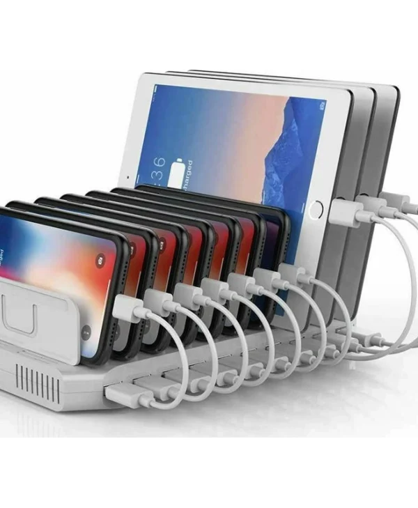 Unitek Βάση Φόρτισης με 10 Θύρες USB-A 96W Quick Charge 3.0 σε Λευκό χρώμα (Y-2190A)
