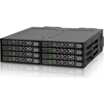Icy Dock ToughArmor Rugged Full Metal 8-Bay 2.5 Inch SATA HDD/SSD (7mm) Backplane Cage for External 5.25 Inch Bay Μαύρο MB998SP-B