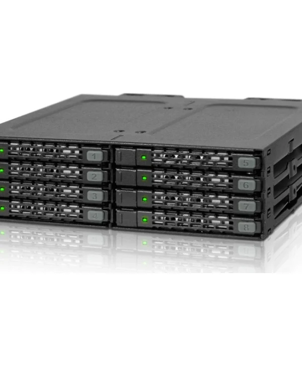 Icy Dock ToughArmor Rugged Full Metal 8-Bay 2.5 Inch SATA HDD/SSD (7mm) Backplane Cage for External 5.25 Inch Bay Μαύρο MB998SP-B