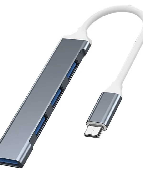 Vakoss Hub 4 Θυρών USB 2.0 με σύνδεση USB-C Ασημί TC-4125X