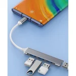 Vakoss Hub 4 Θυρών USB 2.0 με σύνδεση USB-C Ασημί TC-4125X - Image 2