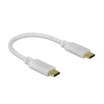 DeLock USB 2.0 Cable USB-C male - USB-C 100W PD Λευκό 0.15m 85357 - Image 2