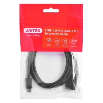 Unitek USB 2.0 Cable USB-C male - USB-A female 60W PD Μαύρο 1m C476BK-1M