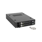 Icy Dock ToughArmor EX Industrial Rugged Full Metal 2x 2.5 Inch SATA/SAS HDD/SSD Mobile Rack for External 3.5 Inch Drive Bay Μαύρο MB492SKL-B