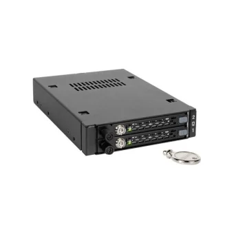 Icy Dock ToughArmor EX Industrial Rugged Full Metal 2x 2.5 Inch SATA/SAS HDD/SSD Mobile Rack for External 3.5 Inch Drive Bay Μαύρο MB492SKL-B