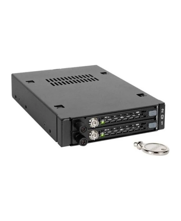 Icy Dock ToughArmor EX Industrial Rugged Full Metal 2x 2.5 Inch SATA/SAS HDD/SSD Mobile Rack for External 3.5 Inch Drive Bay Μαύρο MB492SKL-B