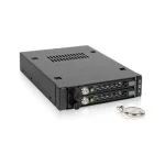 Icy Dock ToughArmor EX Industrial Rugged Full Metal 2x 2.5 Inch SATA/SAS HDD/SSD Mobile Rack for External 3.5 Inch Drive Bay Μαύρο MB492SKL-B - Image 2