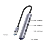 Unitek Hub 3 Θυρών USB 2.0 με σύνδεση USB-A Γκρι H1208A - Image 8