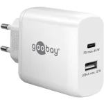Goobay Φορτιστής Χωρίς Καλώδιο με Θύρα USB-A και Θύρα USB-C 45W Power Delivery Λευκός (65412)