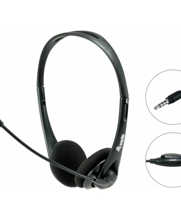 Equip Stereo Headset With Mute On Ear Multimedia Ακουστικά με μικροφωνο και σύνδεση 3.5mm Jack 245304