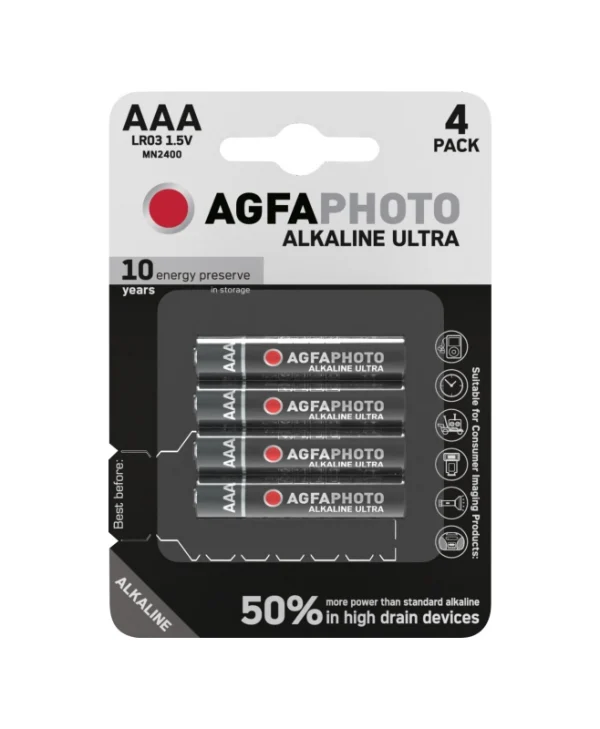 AgfaPhoto Ultra Αλκαλικές Μπαταρίες AAA 1.5V 4τμχ Battery 110-821856
